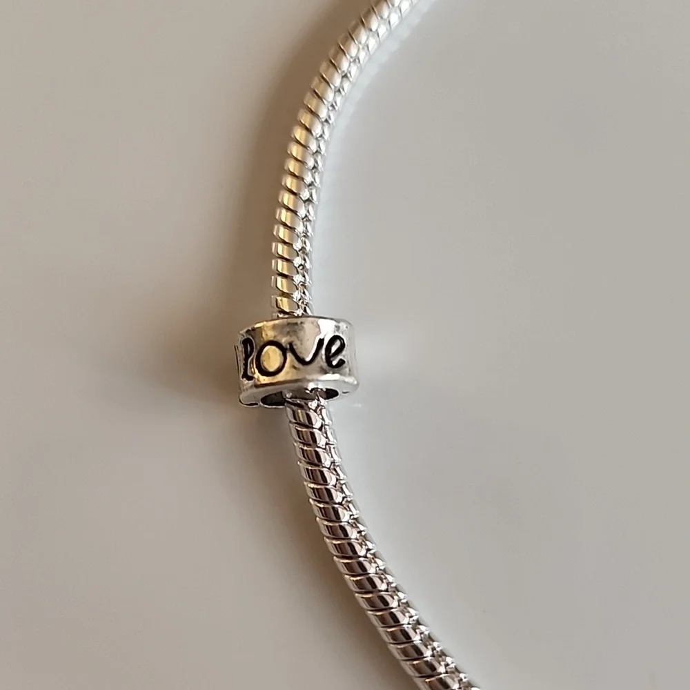 Love single Word Spacer Charm for European Style Bracelets Fits Pandora